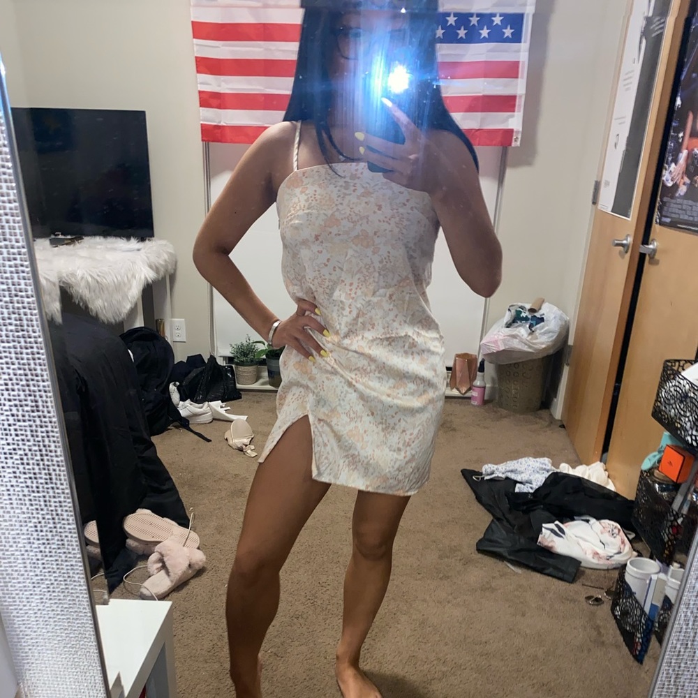 Forever 21 Satin Floral Slip Dress